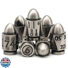 Bullet Dice for Dungeons and Dragons, Metal Dice Set DandD Unique Cool Polyhe