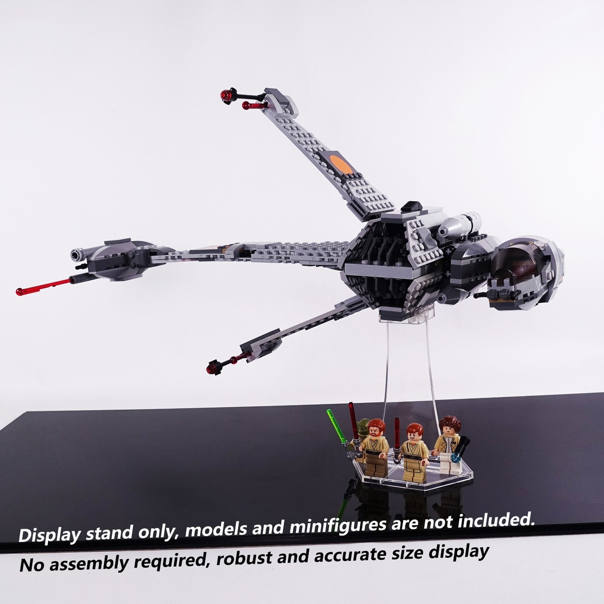 Display Stand for LEGO 75050 B-Wing Fighter, Acrylic stand only, extra  bricks