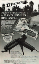 1989 Vintage Print Ad Arrow Understands A Man's Home is His Castle Fastener T-60
