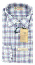 Luigi Borrelli Purple Plaid Cotton Shirt - Extra Slim - GB8595 