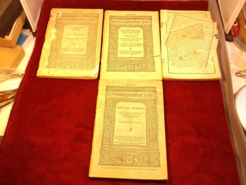 LOTE DE 4 LIBROS ANTIGUOS, 1891 1893 1913, #51 57 80, SERIE DE LITERATURA RIVERSIDE++ - Imagen 1 de 10