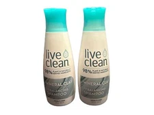 Live Clean Mineral Clay Rebalancing SHAMPOO  98% Plant & Naturally 2PK x 12oz