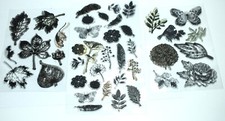 Floral Leaf Leaves Stamps Clear Plastic Stamp Rubber Ink Crafts Journal F79