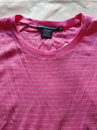 Ralph Lauren Sport Womens Small Pink White Green Shirt Short Sleeve Polo Logo - Picture 4 of 7