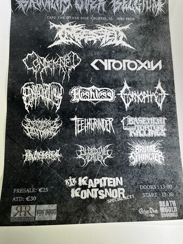 raro poster tour europeo INGESTITO 2017 DEATH METAL, SLAM DEATHCORE Citotossina - Foto 4 di 6