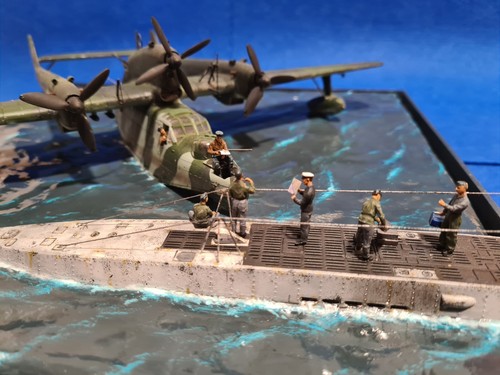 DIORAMA BLOHM VOOS BV 138 & UBOOT U-BOAT SUBMARINE SUBMARINO escala 1/72 - Imagen 17 de 18