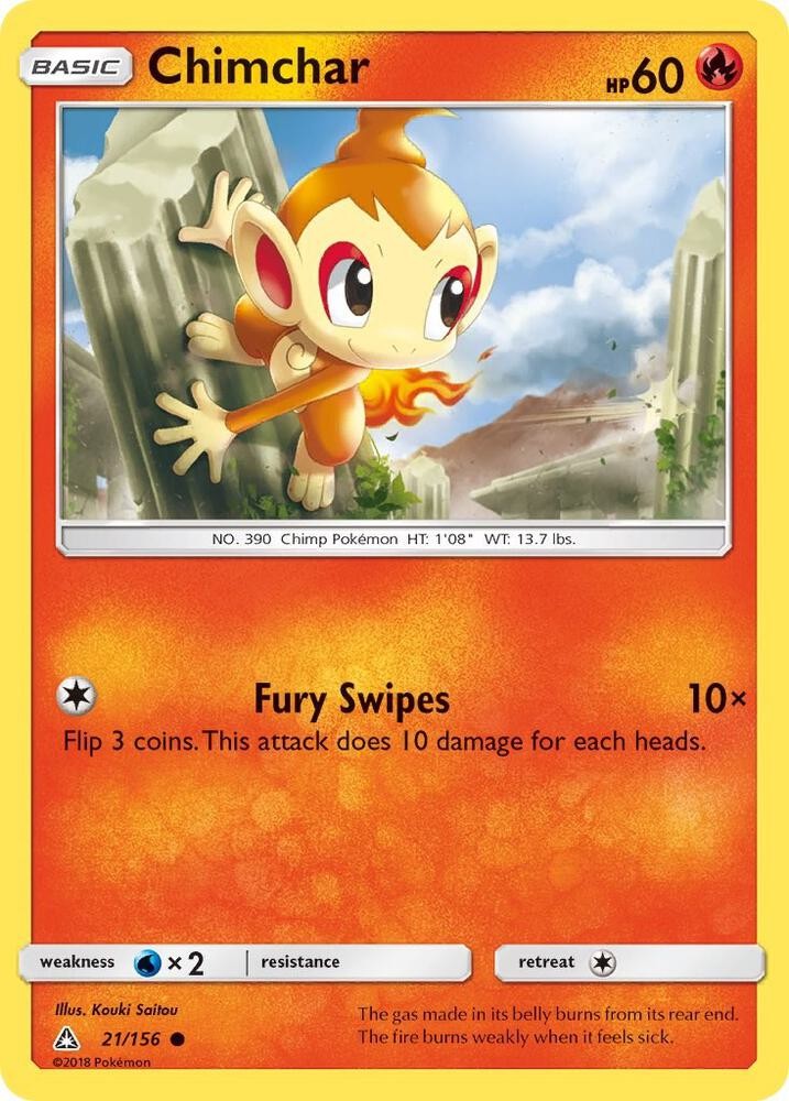 Chimchar (21) 21/156 SM - Ultra Prism NM Pokémon TCG