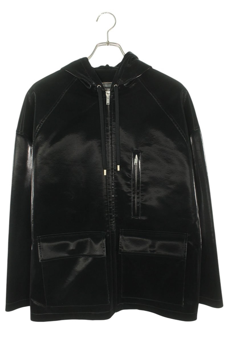 Saint Laurent Paris giacca vinile blouson nero taglia 48