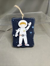 Astronaut And Space Themed Wall Hanging Decoration Decor 4.75x3.5  Plus Hanger