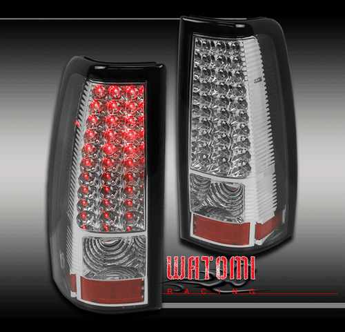 03-06 CHEVY SILVERADO/04+ GMC SIERRA LED TAIL BRAKE LIGHT CHROME LEFT+RIGHT PAIR - Picture 1 of 4