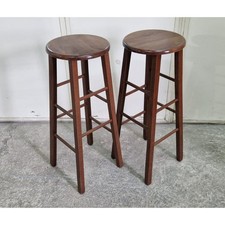 Tabouret En Bois Bar, Paire De 2 Noyer Foncé H 80 (Offre) Pub Bar Îlot