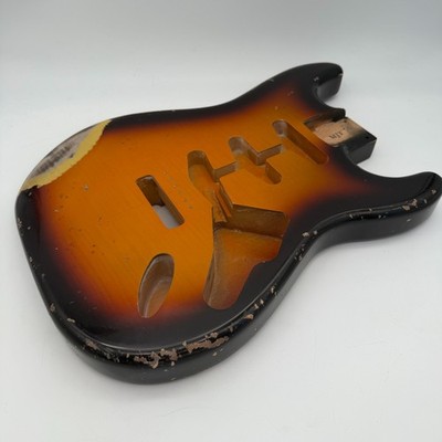 MJT Stratocaster Body Alder Relic Nitro Flame Top mjt6632