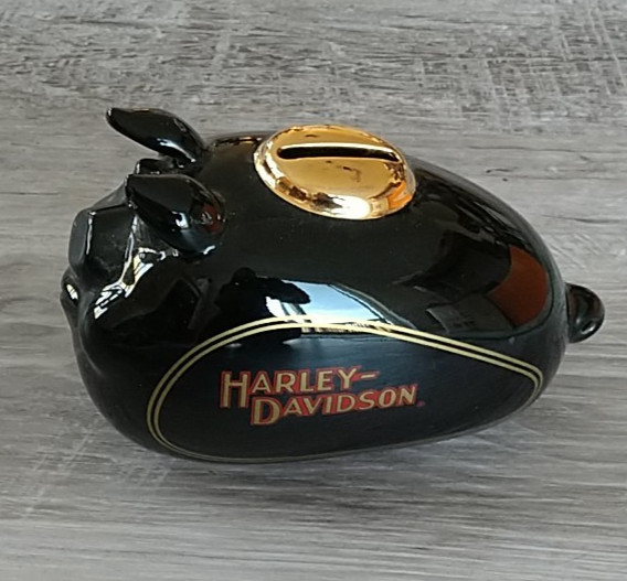 Vintage - Black Harley Davidson  Small Hog - Gas Tank Piggy Bank - 2002