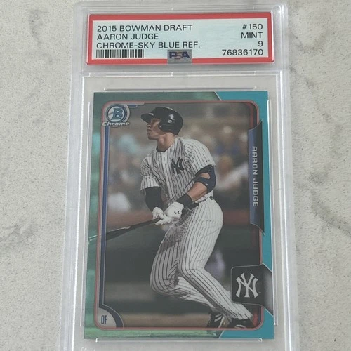 2015 Bowman Draft Chrome Aaron Judge #150 Sky Blue Refractor (RC) PSA 9 Yankees