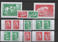 France 2021 -Tous les timbres issus du carnet N°1 Y&T 1528 "Marianne de Gandon"