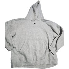 Vintage 90s Nike Center Swoosh Mini Gray Pullover Hoodie XL Made in USA
