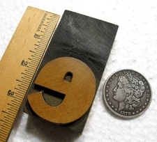 Vintage Letterpress wood type large LC e.  Excellent old letter!