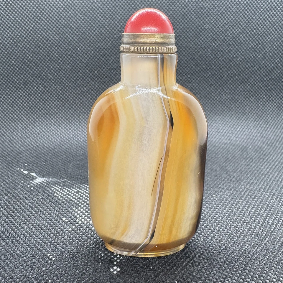 100% Brazilian,agate, exquisite, hand-carved, agate, snuff bottle - Image 2 of 4