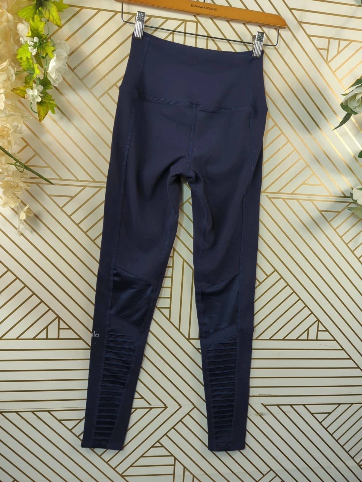 alo-yoga moto high waist mesh running fitness leggings