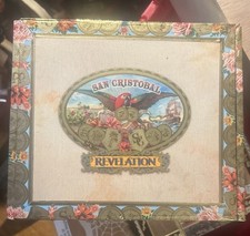 San Cristobal Revelation Parrot Logo  Wooden Empty Cigar Box, No Cigars