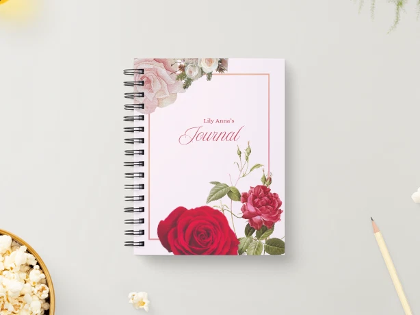 Pink Sweet Aesthetic Flower Journal/Notebook PERSONALIZE Feminine 6.4 x 8.25in - Image 2 of 4