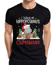 I Want A Hippopotamus For Christmas Lustig Nilpferd Santa Herren T-Shirt