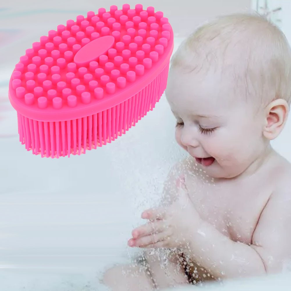 Silicone Baby Sensory Brush Massage Bath Tactility Training Brush Hair Washer