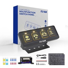 4 Gang Wireless Switch Panel, Circuit Control Relay System Box Car Truck