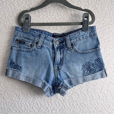 Polo Ralph Lauren Girls Embroidery Jean Denim Shorts Size 8