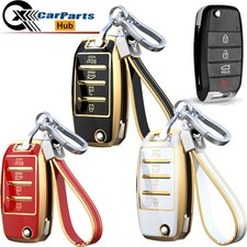 4 Button Tpu Car Flip Smart Key Cover Fob Case For 2014-2019 Kia Sorento Soul