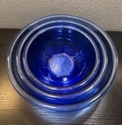 Set Of Three Pyrex Cobalt Blue Glass Nesting Bowls Numbers 326, 325 and 323