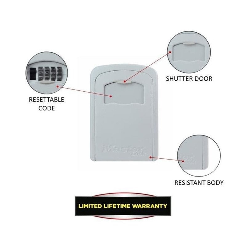 Boite a cles Master Lock M blanche pour rangement securise - 4