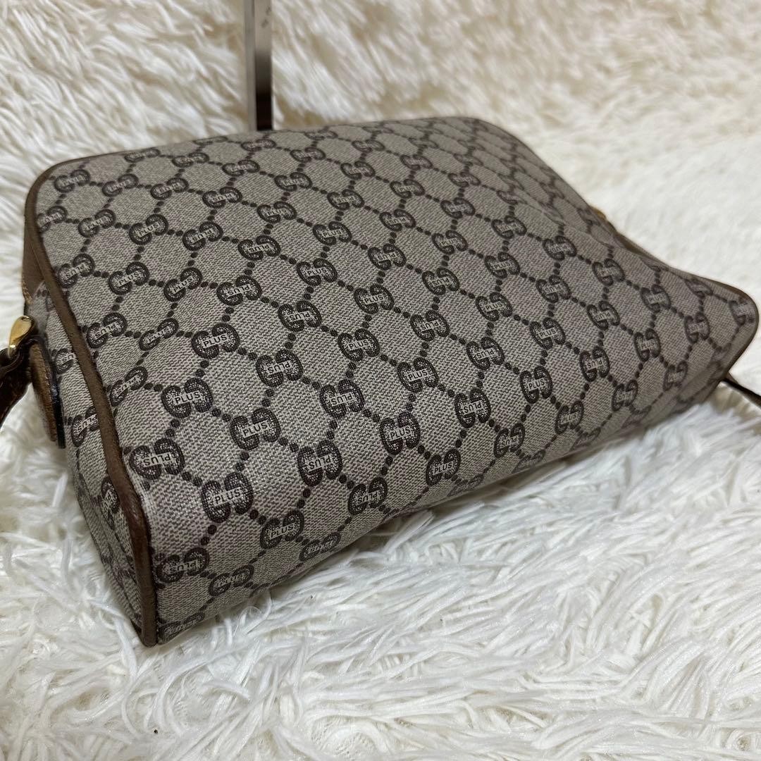 Gucci GG Canvas Leather Shoulder Bag Brown Vintage Authentic with Charm thumbnail 10