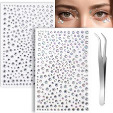 Face Gems Makeup Rhinestone Self Adhesive Gems Stickers, 650PCS Festival Makeup