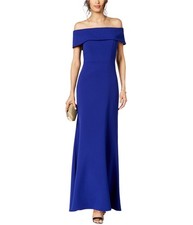 Betsy  Adam Womens Ruffled Back Gown Dress
