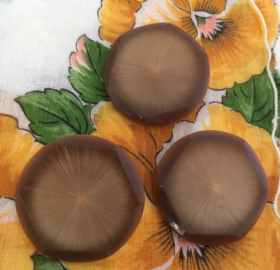 Unique COUTURE Casein Coat Button Set. Carved on Top. Extra Large. 1 & 5/8 inch - Image 2 of 4