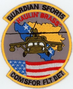 US Army Aviation Patch: Commander SFOR Flight Detachment SFOR 15