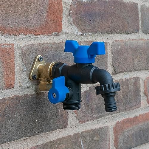 Double Outlet Ultra Tough Nylon Garden tap,Butterfly Handle,1/2
