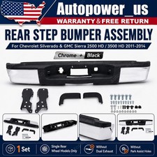 Black Rear Bumper Assembly Fit 2011 2012-2014 Silverado Sierra 2500 Hd 3500 Hd
