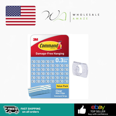 Command Indoor Mini Light Clips, Clear Clips and Command Strips Damage Free