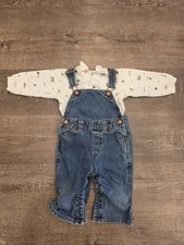 Lot Vintage Baby Gap Overalls Denim Size 6-12 Months Classic Pooh Shirt 9 Months