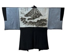 Vintage silk Haori mens,kimono jacket,kimono coat,       Mountain and Cloud