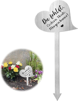Grabschmuck Wetterfest, 28 Cm Grabstecker, Herz Grabstecker Edelstahl Mit Spruch