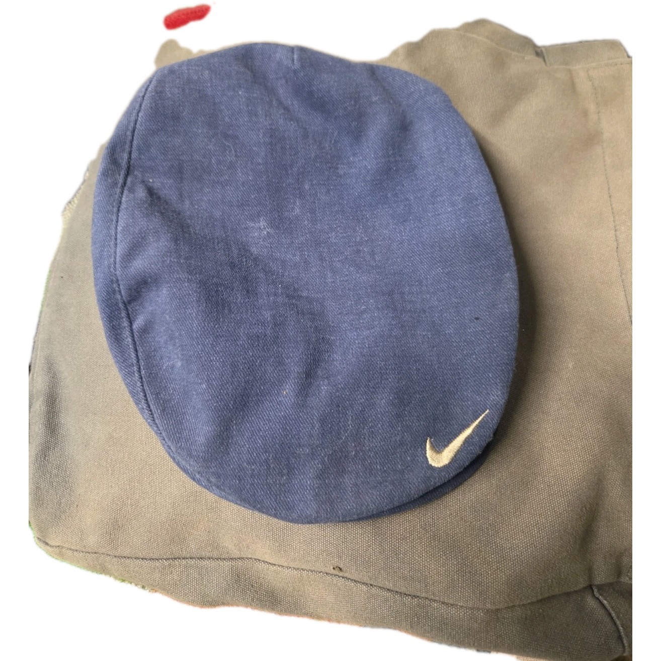 Vintage Nike Flat Cap Hat Blue Made in USA Embroidered Logo U7-PHI