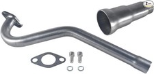 3 Stage Central long Exhaust Pipe with Header For 98cc Mini Bike For 79cc Silver