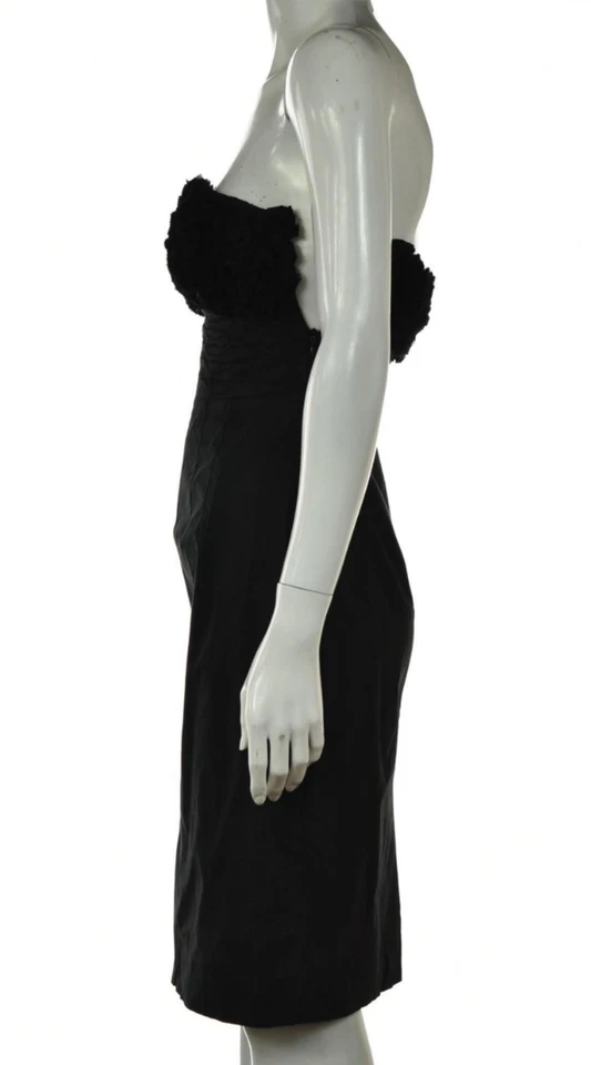 Женское платье Catherine Malandrino размер 0 черное без бретелек длина до колена - Изображение 3 из 4