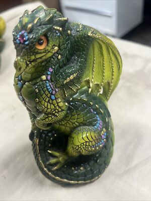 Windstone Editions Green 1988 Young Youth Dragon Pena 5.75