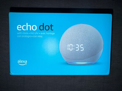 Amazon Echo Dot 4. Gen Smart Lautsprecher Alexa, mit Uhr, Graublau in OVP - Top
