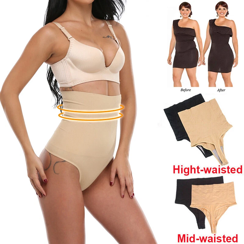 UK High Waist Body Shaper Slimming Tummy Control Thong Pants