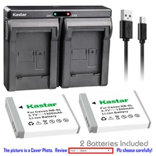 Kastar Battery Slim Dual Charger for Canon NB-6L CB2LY Canon PowerShot SD4000 IS